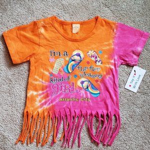 Say It With Love Tie Dye Fringed Top Toddler 2/4